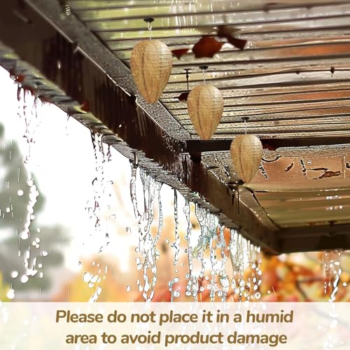 DECYOOL Paper Wasp Nest Decoy Hanging Fake Wasp Nest for Wasps Hornets Yellow Jackets (8, Brown)
