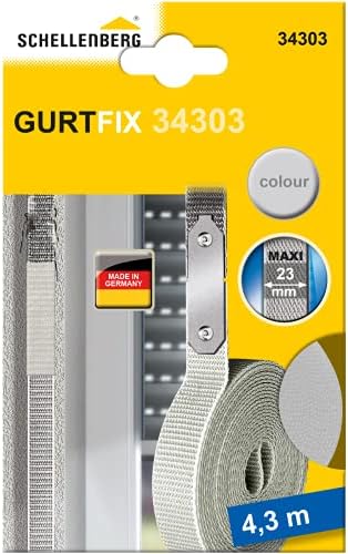 Schellenberg 34303 Gurtfix zestaw naprawczy do rolet pasowych, szary, szerokość 23 mm, 4,3 m
