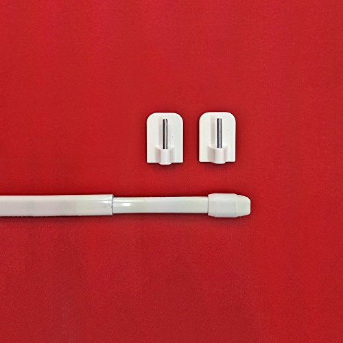 2x Vitragestangen Ausziehbar 60-110cm Weiß - Inklusive 4 Klebehaken