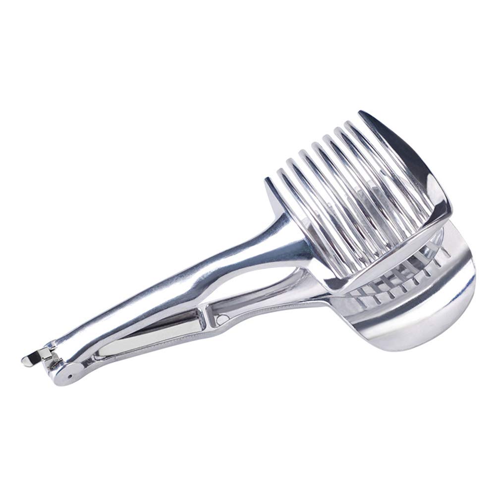 Tomato Slicer Onion Slicer Lemon Slicer Stainless Steel Tomato Slicer, Multipurpose Tools for Fruits and Vegetables Kitchen Cutting Aid Gadgets Tool (Silver)