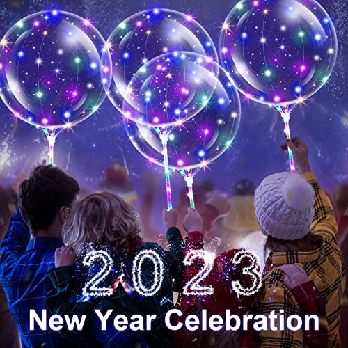 50 Pcs Clear Balloons 20 Inches Led Balloons Light Up Balloons Flashing Bobo Balloons Glow Balloons Transparent Balloon With Handles And String Lights For Birthday Christmas Wedding Party Decoration #TOP1