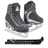 Jackson Ultima Softec Vista ST3201 Figure Ice Skates for Girls/Color: Black, Size: Toddler 9 Bundle with Skate Guards