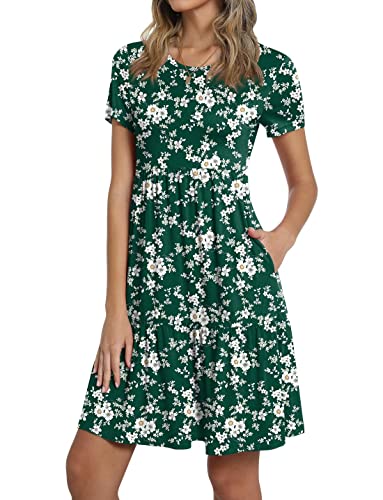 Image of TAOHUADAO 2026 Summer Dresses for Women Short Sleeve Ruffle Casual Sundress with Pockets