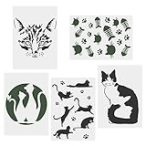 schablone katze 【Breite Anwendung】 - Sie können auf Fliesenböden, Möbeln, Wänden, Tisch, Schrank, Behältern, Hochzeitshandwerk, Tabletttischen, Leinwand, Vorhängen, Kunstjournal usw. malen. Es ist sehr einfach zu bedienen und leicht zu entfernen, sehr praktisch. Und sie sind wiederverwendbar.