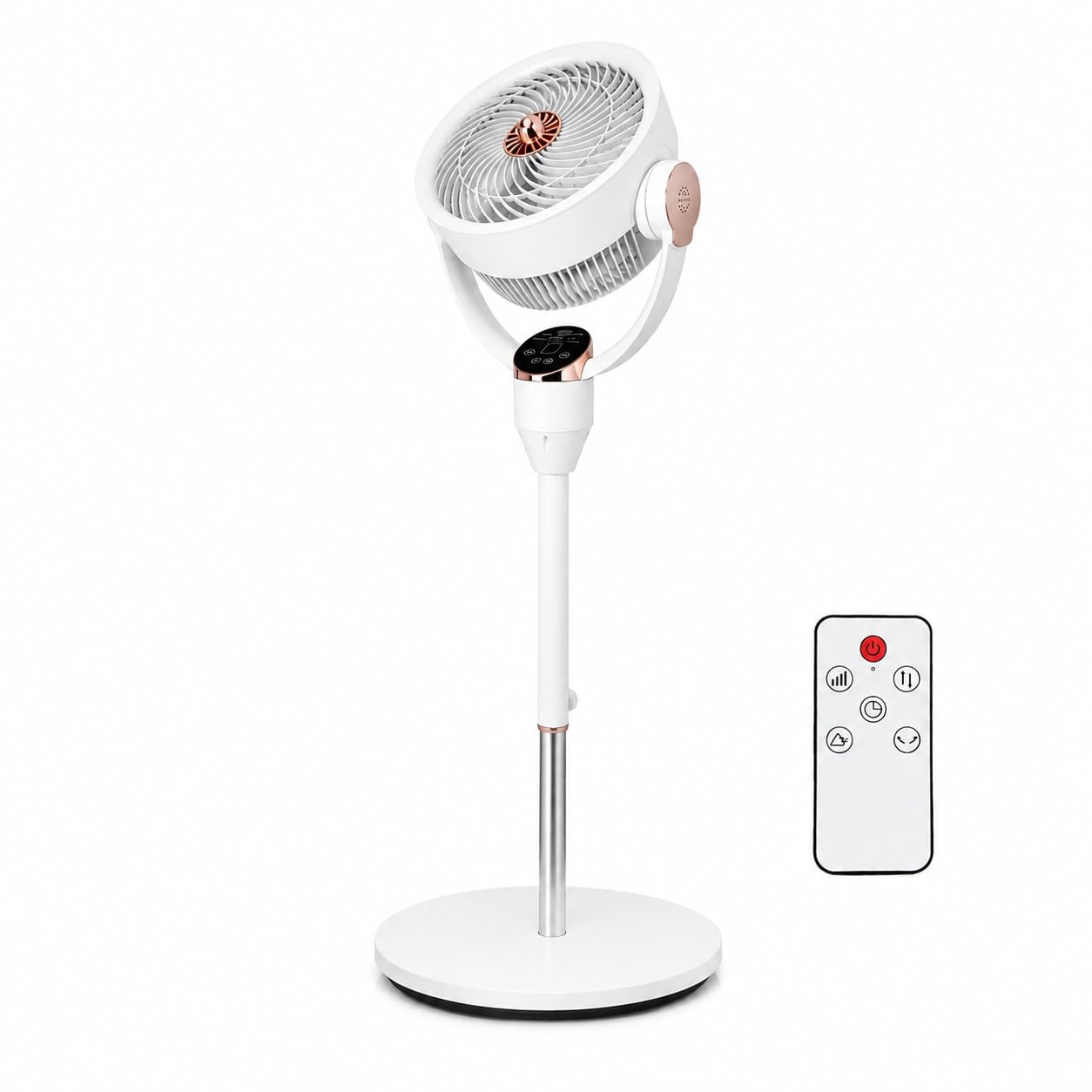 TANIASHOP Ventilatore a Piantana intelligente con Comando Vocale Controllo Touch e Telecomando 6 Velocità 50W Oscillazione Destra Sinistra e Su Giù con Timer Ventola Silenziosa Altezza 112cm