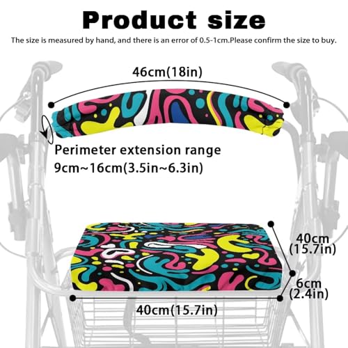 Image of Abstract Rollator Walker Seat and Backrest Covers Universal Accessories for Rollator Walkers Soft Stylish Walkers for Seniors with Seat Cover for Ladies