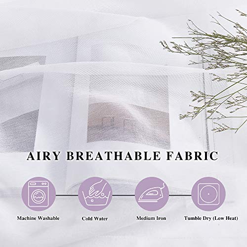 Nicetown Semi-Sheer Texture Curtain Panels - Privacy Light And Airy Rod Pocket & Back Tab Design Semitransparent Sheer Voile Drapes For Living Room, 55" X 84", 2 Pieces #TOP6