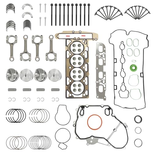 2.4 Cylinder Head Gasket Set w/Pistons & Rings Connecting Rod Bearings Fit For Chevrolet Equinox Regal Verano For Buick LaCrosse For GMC Terrain 2.4L 2010-2017 AHS13011 GM146HSE 12646457 12654958