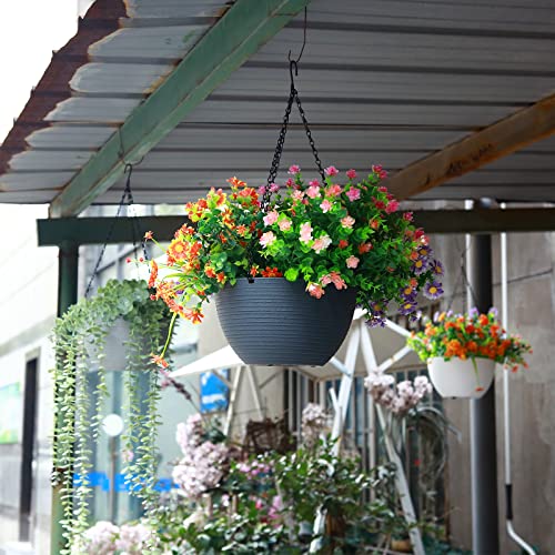 3 Pack Self Watering Hanging Planters, 8.7 Inch Hanging Pots With Drainage Hole For Indoor Outdoor Plants Hanging Baskets Hanging Plant Holder For Flower Garden Porch Ceiling (3 Color) #TOP5