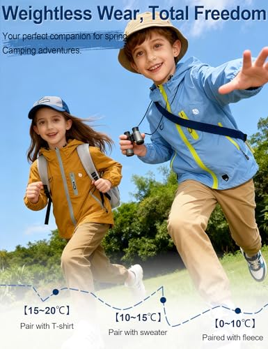 Image of Venzina Kids' Adventure-Ready Windproof Jacket Thermal-Insulated & Water-ResistantFixed Hood for Hiking, Camping, School