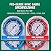 Hongsen HVAC Manifold Gauge Set with Brass Body and Explosion-Proof Lens, AC Gauge Set with 3FT Hoses and R410A Adapters, Compatible with R410A, R32, R134a, and R22