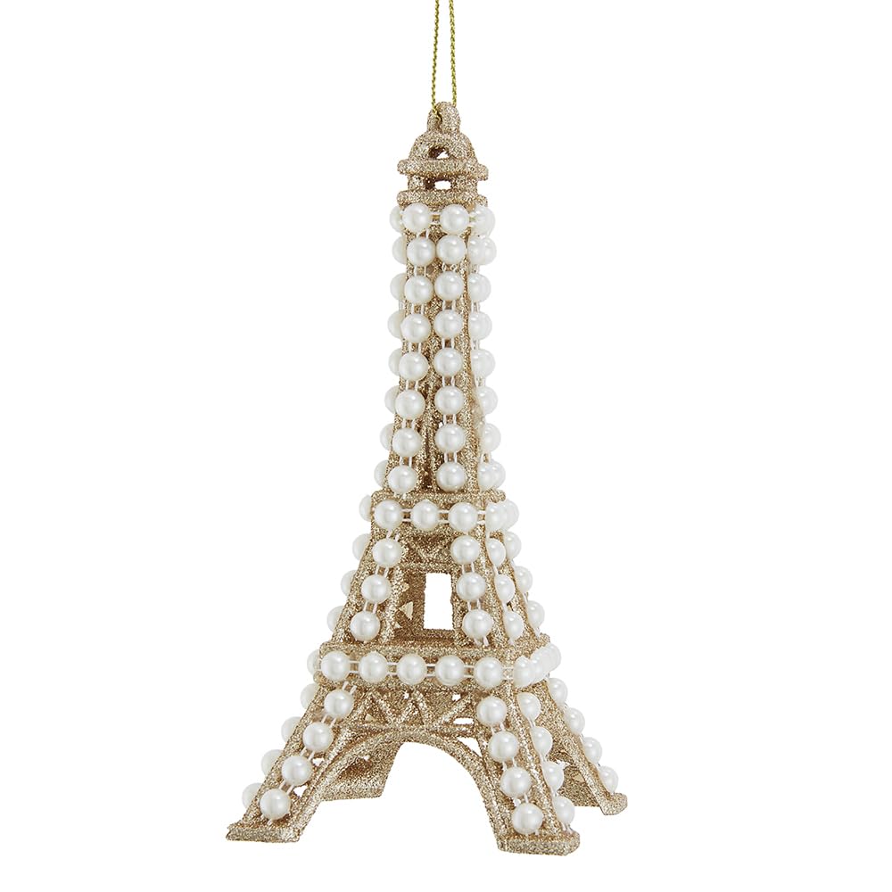 Kurt Adler Ivory & Gold Eiffel Tower Ornament