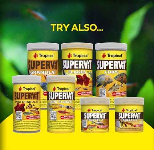 Tropical Supervit Premium Hauptfutter, Flockenfutter für alle Zierfische, 1er Pack (1 x 1 l)