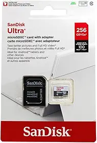 Cartão de Memória SanDisk Micro SD 256GB UHS-I Classe 10 com Adaptador - SDSQUNR-256G-GN6TA