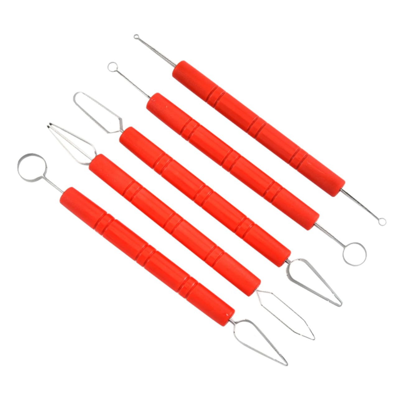 Healvian Kit de Herramientas Profesionales para Esculpir Arcilla y Cerámica, 5 Piezas de Acero Inoxidable y Abs, Portátil para Adultos y Niños, Manualidades y Modelado Artístico, Uso