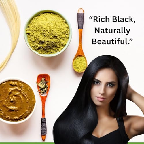 Image of Khadi Organic Black Mehandi Ultimate Henna Hair Color for Rich, Deep Tones & Softness | Hair Colour, 100% Pure and Natural | | Smooth, Shiny & Long Lasting Black Hair Colour - Pack of 4