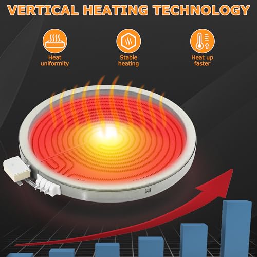 Upgraded WB30T10130 12-Inch Stove Burner fit for for GE Stoves Parts Efficient Heating Solution 204V 1800W 2700W