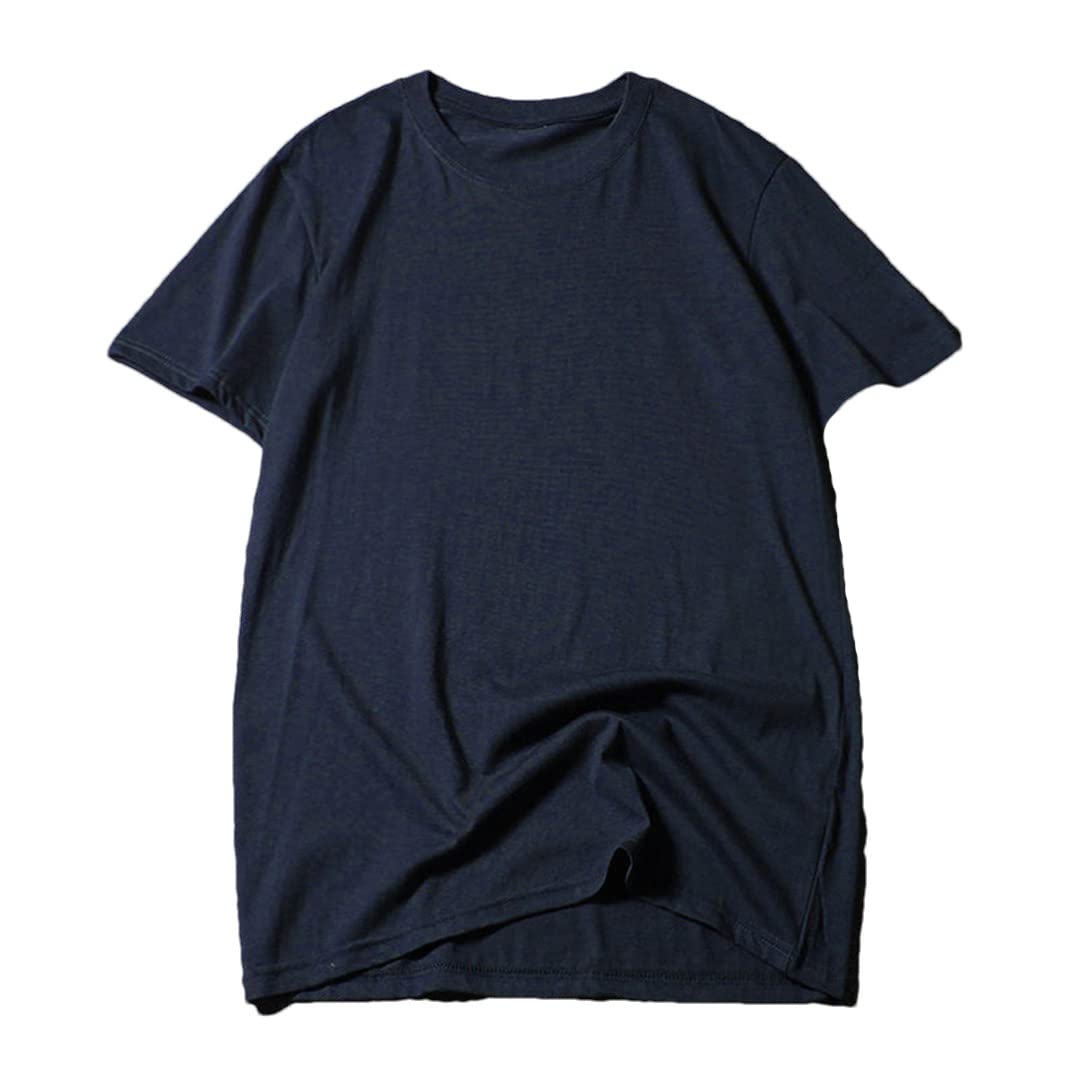 Lmtossey Maglietta oversize da uomo Casual manica corta in cotone O-Collo T-shirt estiva Top, Marina Militare, 6X-Large
