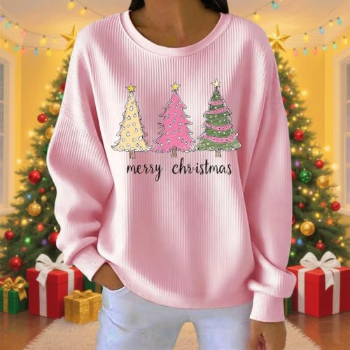 Christmas Sweatshirts for Women Crew Neck Xmas Holiday Graphic Pullovers - image 2