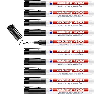edding 400 permanent marker – zwart – 10 stiften – fijne ronde punt 1 mm – watervast, sneldrogend – wrijfvast – voor…