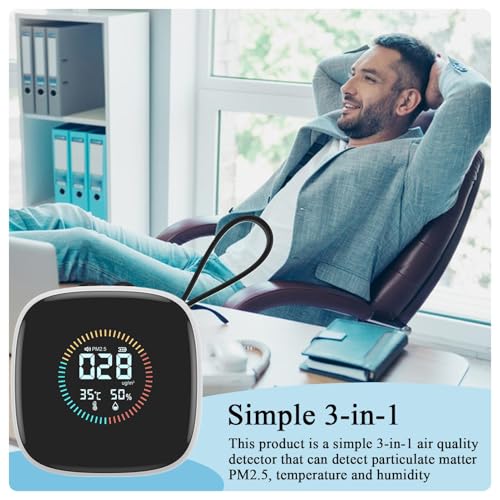 Détecteur PM2.5 et moniteur de qualité de l'air portable avec affichage LED