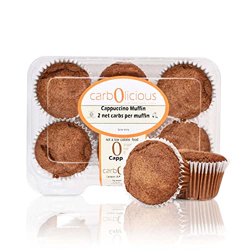 Carb-0-Licious Low Carb Cappuccino Muffins [6-Pack] By Carb-O-Licious- Delicious Keto Muffins With Only 2 Net Carbs Each- Sugar Free Healthy Snack With Almond Flour- Best Tasting Low-Carb Diet Treat! cover
