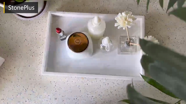 Natural Real Marble Vanity Bathroom Tray/Neat Organizer For
