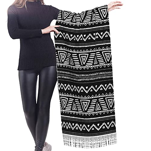 African Tribal Aztec Soft Blanket Scarf Long Warm Shawl Wraps Cashmere Fringe Scarfs For Women2