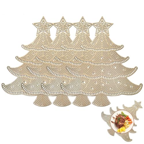 Napperon d'arbre de Noël tapis de table isolé PVC évidé maison - 2