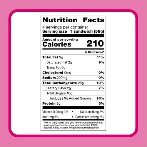 Uncrustables Peanut Butter and Raspberry Sandwich, 4 count (Frozen) - Pack of 16 (total 64 pieces)