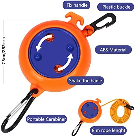WWW Retractable Camping Clothesline, Adjustable Travel Laundry Rope, Heavy Duty Washing Line with 20 Clothespins & 10 Stoppers for Indoor/Outdoor, Camping, Travel, Courtyard, Hotel, 26ft