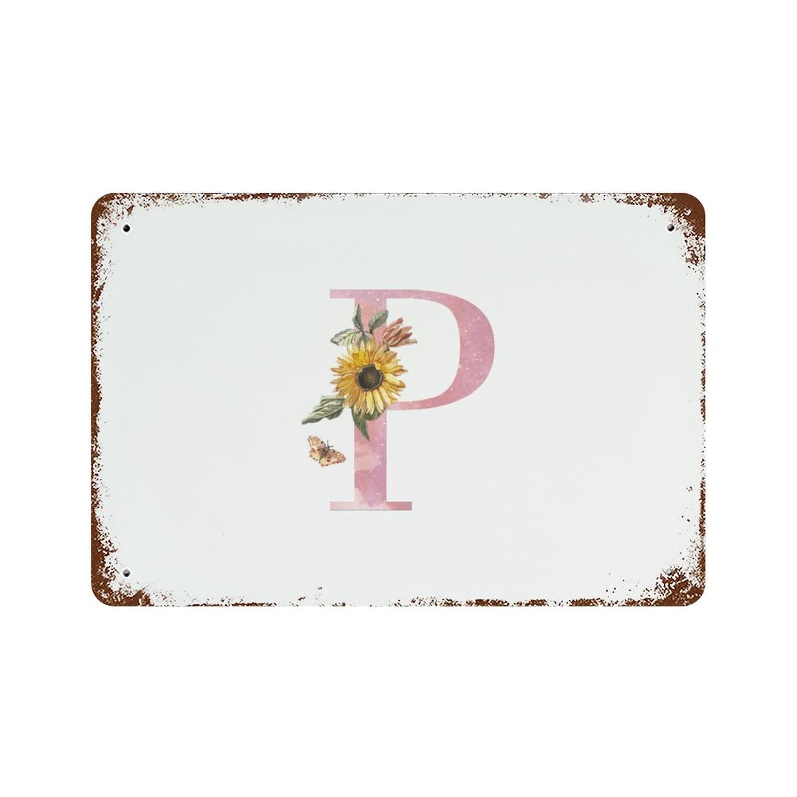 Lettre P en aluminium de qualité supérieure aquarelle rose