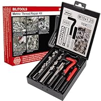 BILITOOLS M10x1,25 Gewindereparatursatz | Helicoil Edelstahl Gewindeeinsätze mit HSS Bohrer & Einbauwerkzeug