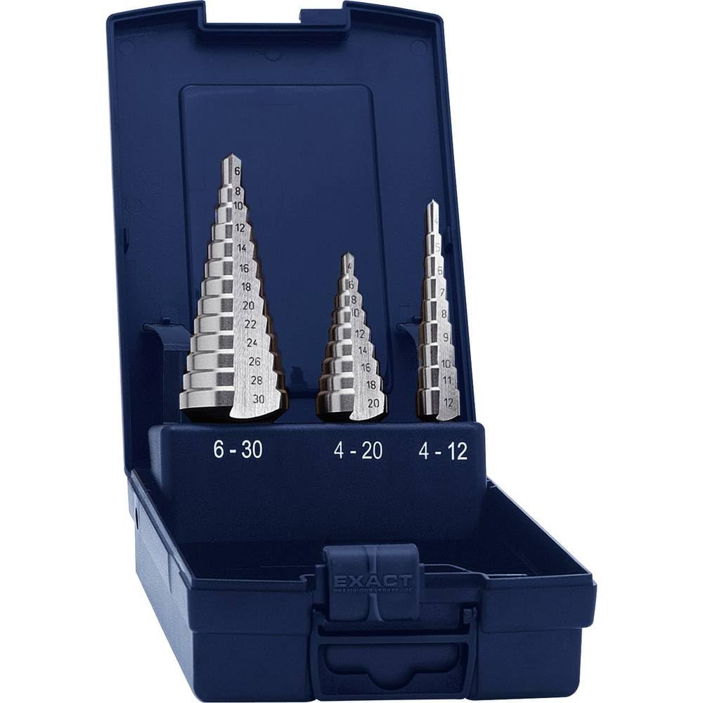 Jeu de forets étagés HSS Eventus by Exact 15332 4-12 mm, 4-20 mm, 4-30 mm 1 set - 3 pièces