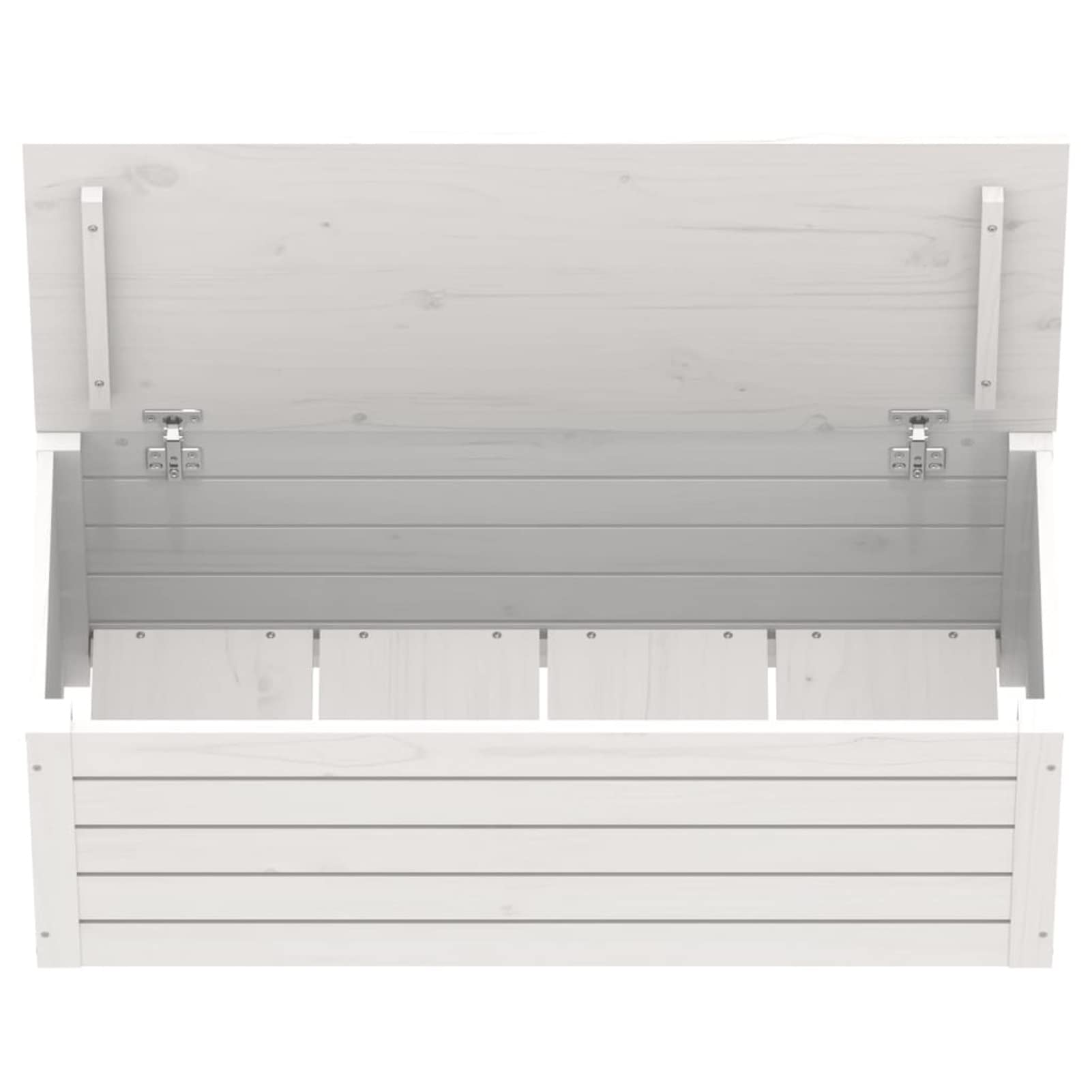 Contenitore Portaoggetti Bianco 89x36,5x33cm Massello di Pino,Baule da Giardino Impermeabile,Cassapanca Contenitore da Esterno