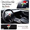7PCS Waterproof Santa Hat Christmas Stickers for Tesla, Vinyl Car Decals for Toyota, Honda, Ford, BMW & More, Automotive Decals for Water Bottles, Wall, Laptop, Window, Christmas Gift & Decoration #3