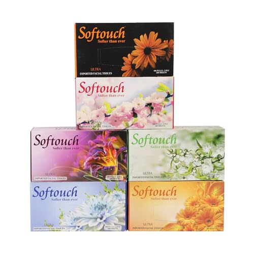 Softouch 2 Ply Face Tissue-100 Pulls Each Box (200 Sheets) Pack of 6-600-1200 sheets - Image 4 thumbnail