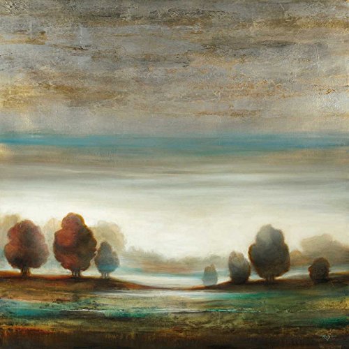 Affiche sur toile encadrée Horizon chaud pour salon moderne 94x94 cm