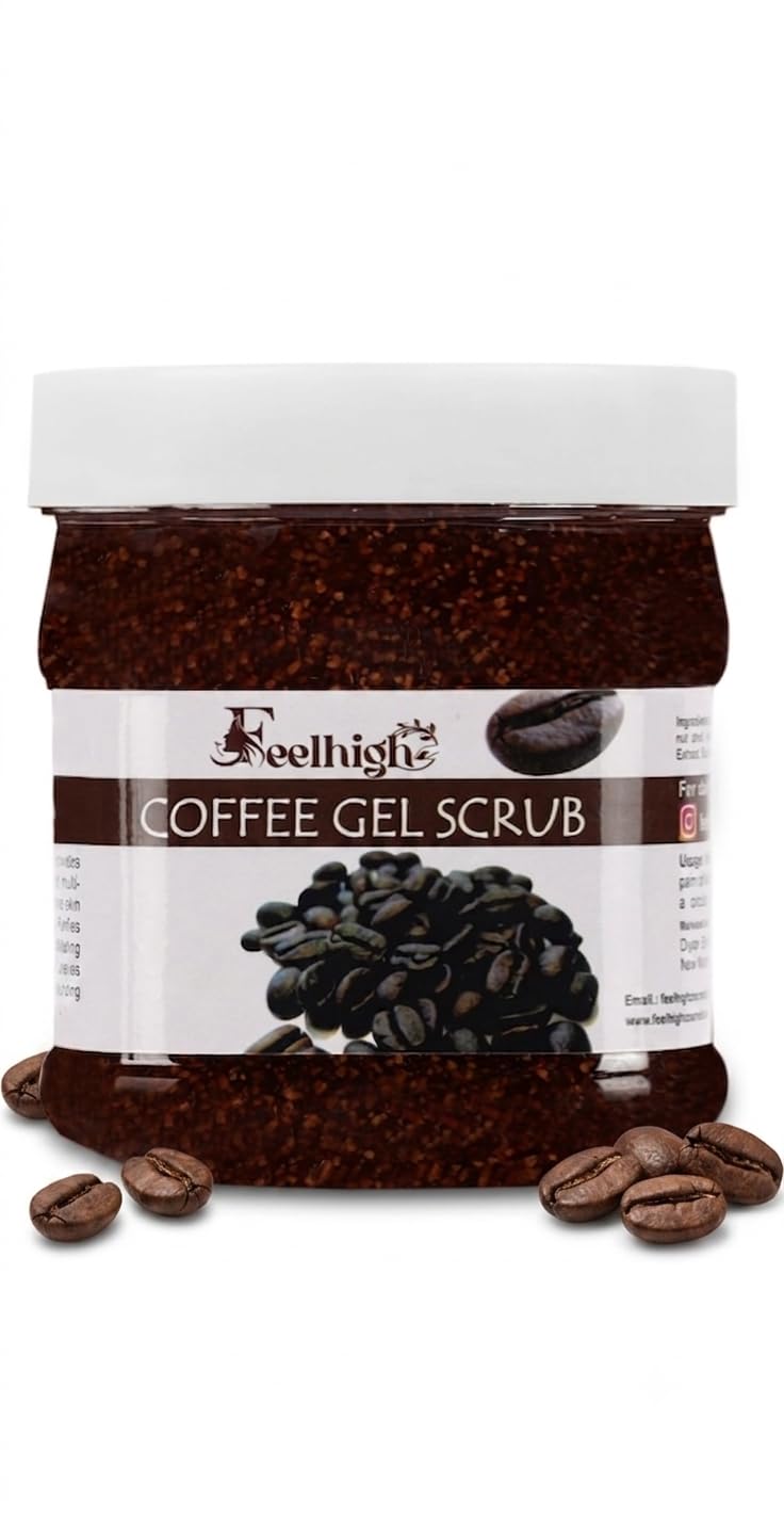 Feelhigh COFFEE GEL SCRUB Enriched with Coffee Extract For Smoother, Younger-looking Skin -All type of Skin 500ml Men And Women-image-20