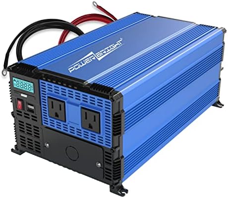 PowerBright 4000 Watts Power Inverter 112V DC to 120V AC Converter for RV, Truck, Off-Grid Inverter, Modified Sine Wave Car Inverter, Dual 110V AC Outlets - Installation Kit Included - ETL Approved
