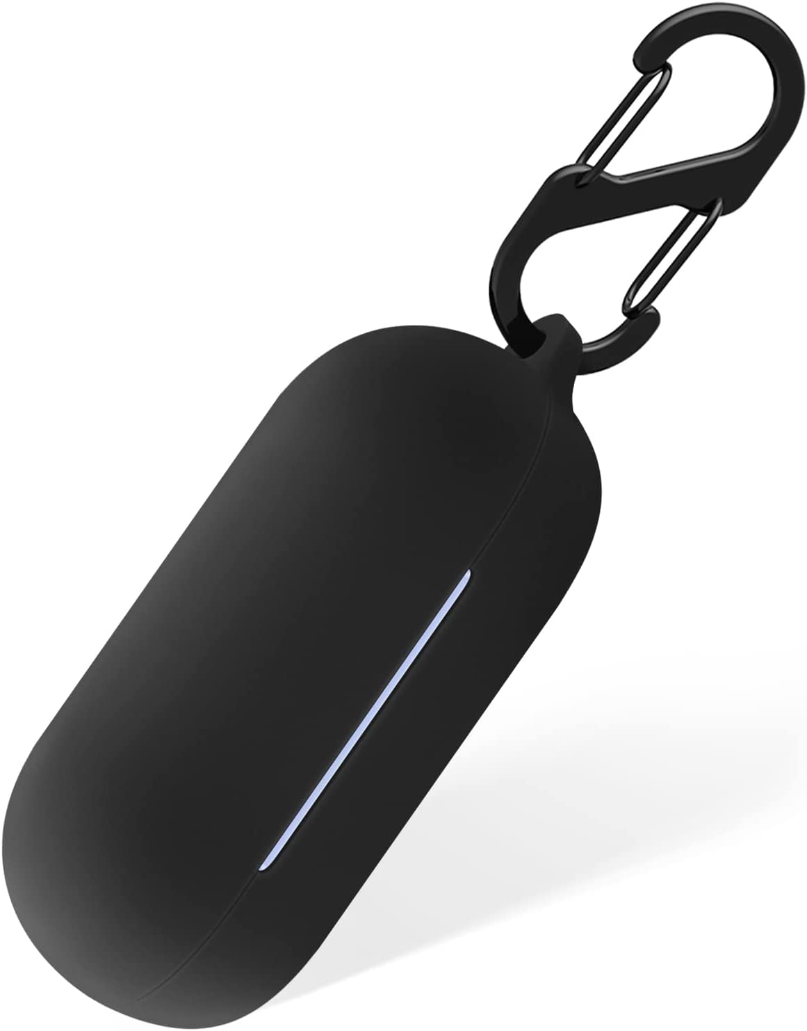 Carrying Case Compatible with Sony WF-C700N, Portable Scratch Shock Resistant Silicone Cover with Carabiner (Black)