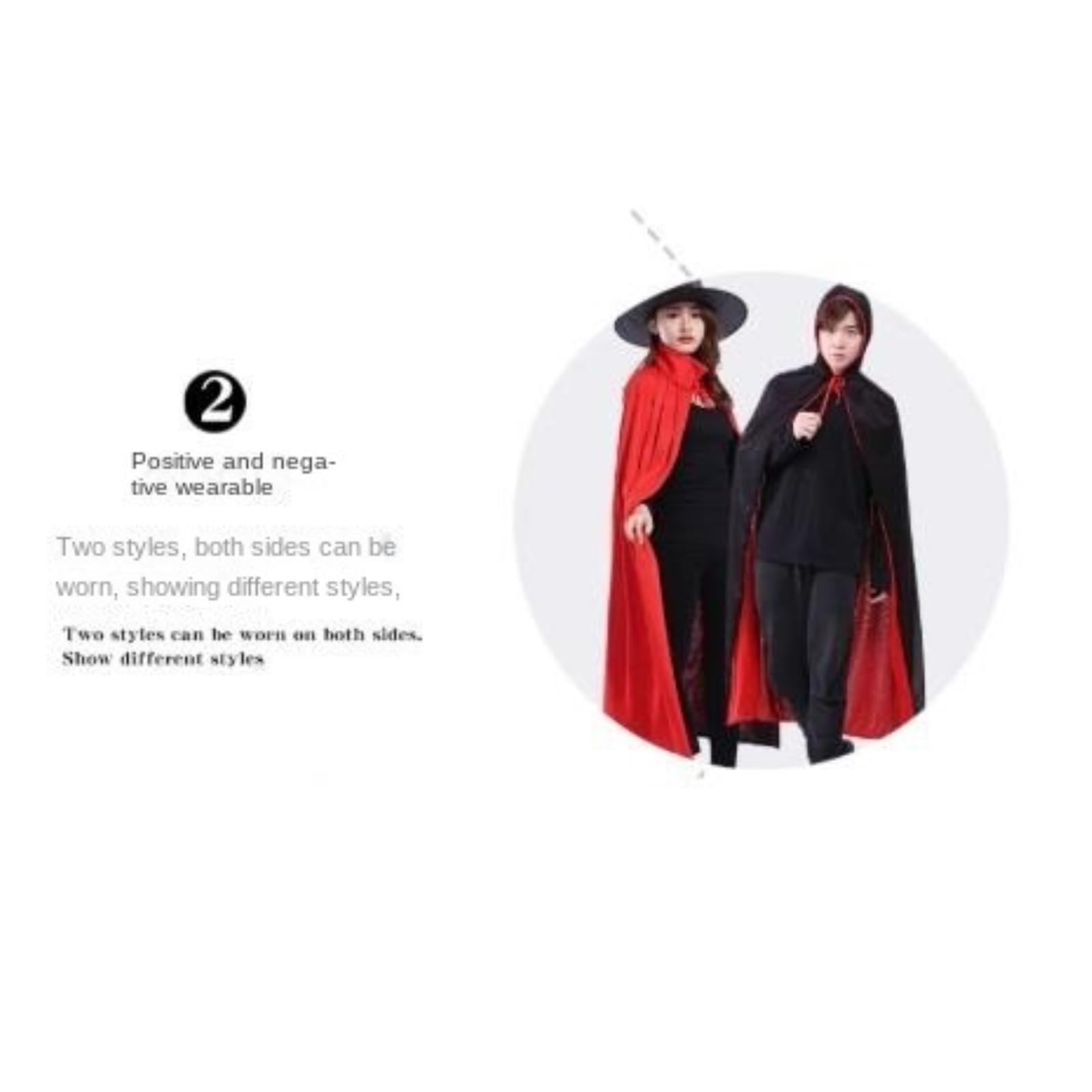 Peleryna PłAszcz Kostiumowy Dwuwarstwowy Płaszcz Typu Trenchcoat, Peleryna Cosplay, Dekoracja Na Imprezę Stroje śWiąTeczne(Rot,120cm)