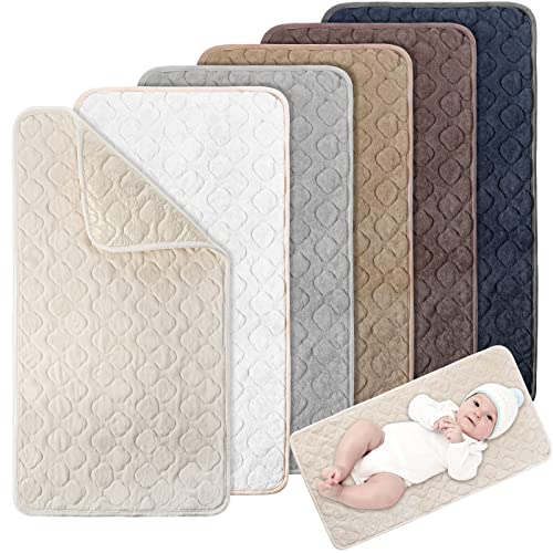 Frienda 6 Pack Waterproof Changing Pad Liners Bamboo Terry Absorbent Diaper Changing Mat 13 X 27 Multi Colors Reusable Changing Pad Cover Portable For Newborn Boy Girl Changing Table Pad Protector #TOP24