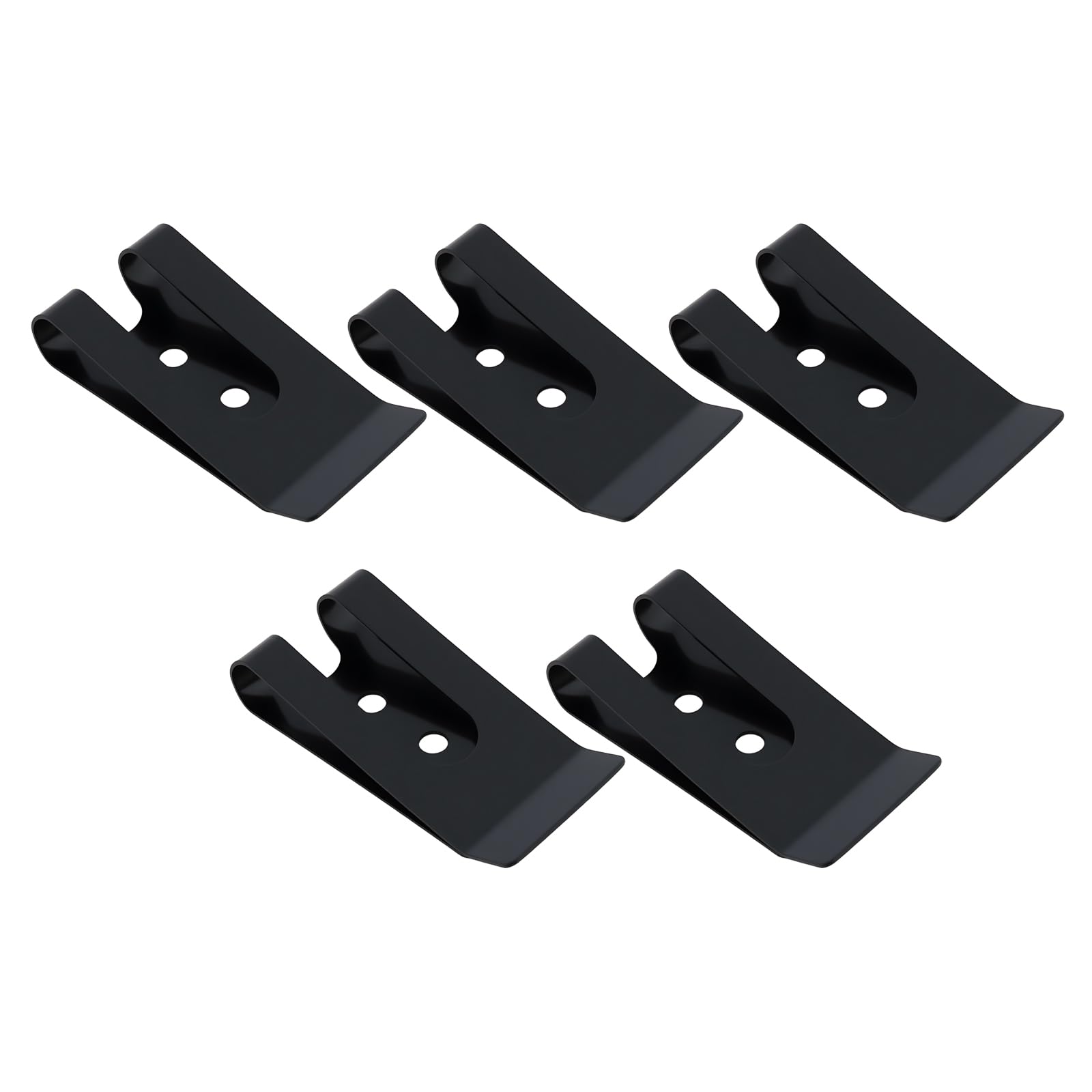 Ototec Black 5Pcs Metal Belt Clip Holster 53X25mm For Wallets Pouches Belts