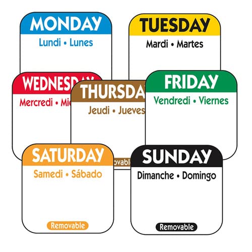 National Checking R105R - Food Rotation Labels - Day of the Week Labels Removable 1"Wx1"D Square, Monday