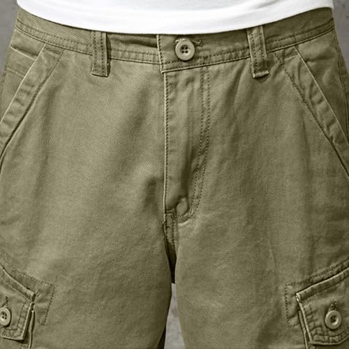 Image of Men's Summer Outdoor Shorts Quick Dry Cargo Casual Work Hiking Shorts Summer Knee Length Pants with Pockets