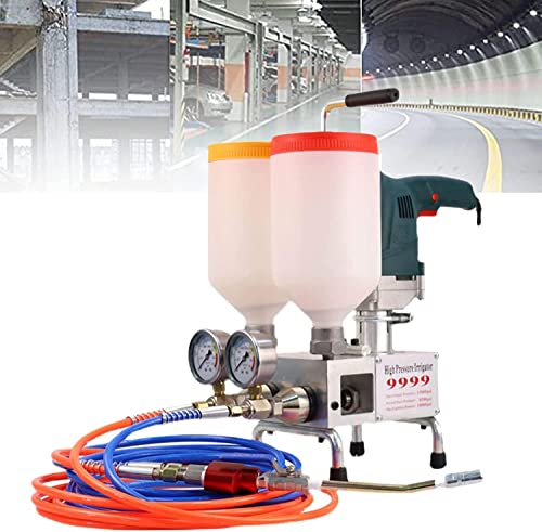 SCIAZA High Pressure Grouting Double Machine Polyammonium, 1100W Polyammonium/Epoxy Resin Grouting Machine Grouting Injection Pump, for Waterproof Concrete Cracks Repair,Green