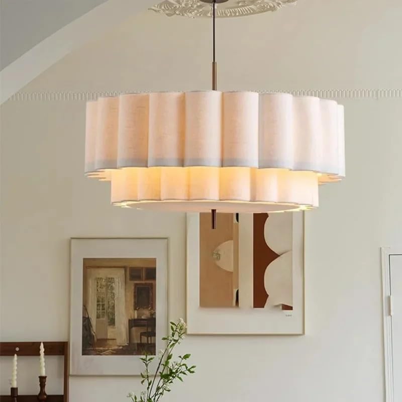Suspension lin anti-éblouissement lustre D55cm moderne éclairage ajustable salon et chambre