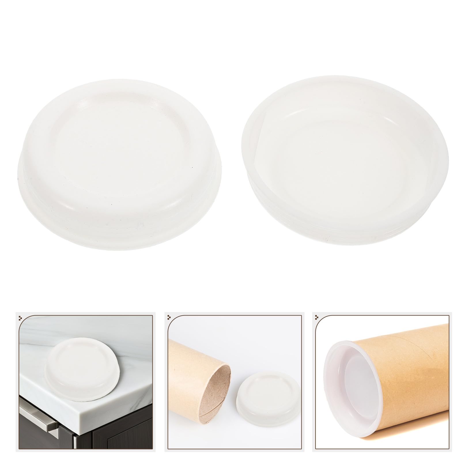 Beavorty Kunststoff Verschlusskappen Weiß 30 Stück 50mm für Multifunktionale Kartonröhren und Papierhülsen Bastel und Versandzubehör