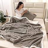 Hixingo Reisedecke & Kissen 2 in 1, Reisedecke mit Kissen Set Multifunktionale Reise Decke & Kissen 2 in 1 Weichem Flugzeug Verwandlungskissen für Urlaub, Camping (50 * 50cm,Plüsch-Grau)